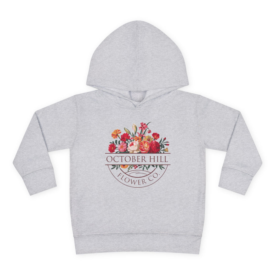 Toddler Hoodie — "October Hill Flower Co." Floral Logo Pullover