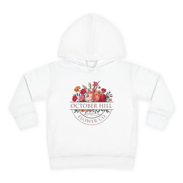 Toddler Hoodie — "October Hill Flower Co." Floral Logo Pullover